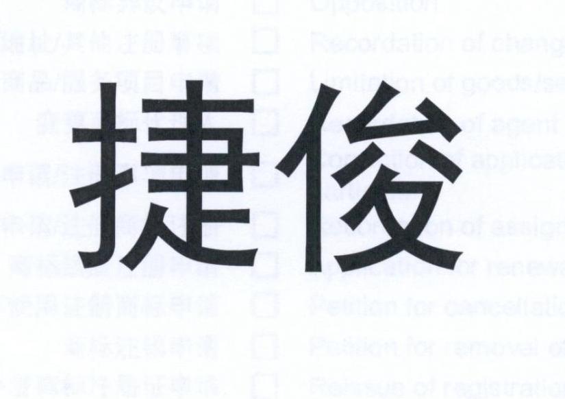 捷俊 商标公告